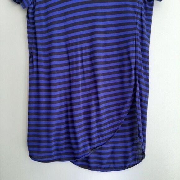 WILFRED Aritzia Side Slits Striped Tunic Top Blue Sz XS - Picture 4 of 10